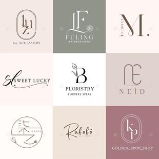 简约高级英文字母品牌商标logo设计美业店铺美团头像门头招牌定制