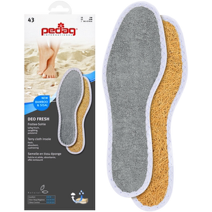 pedag德国竹纤维活性炭吸汗防臭光脚鞋垫软底女透气舒适赤脚鞋垫