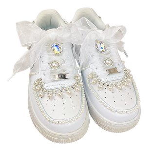 aj婚鞋装饰空军一号匡威婚鞋可拆卸配饰新娘鞋挂件diy珍珠链配件