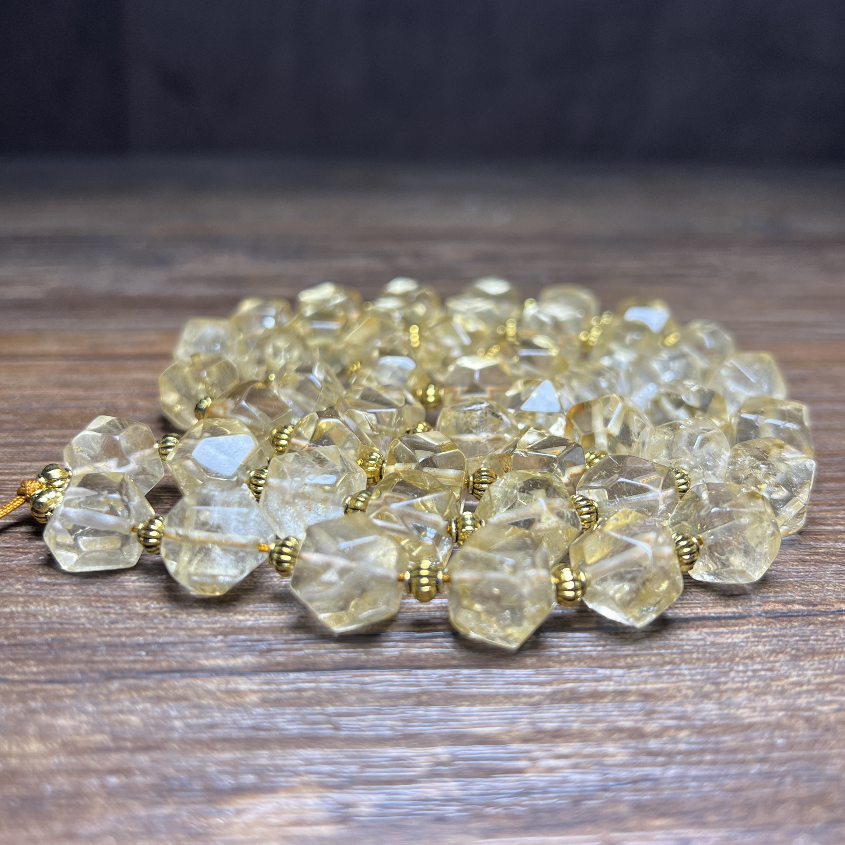 高古老白水晶八棱珠西亚复古白水晶巴西水晶 DIY饰品佩珠散珠项链