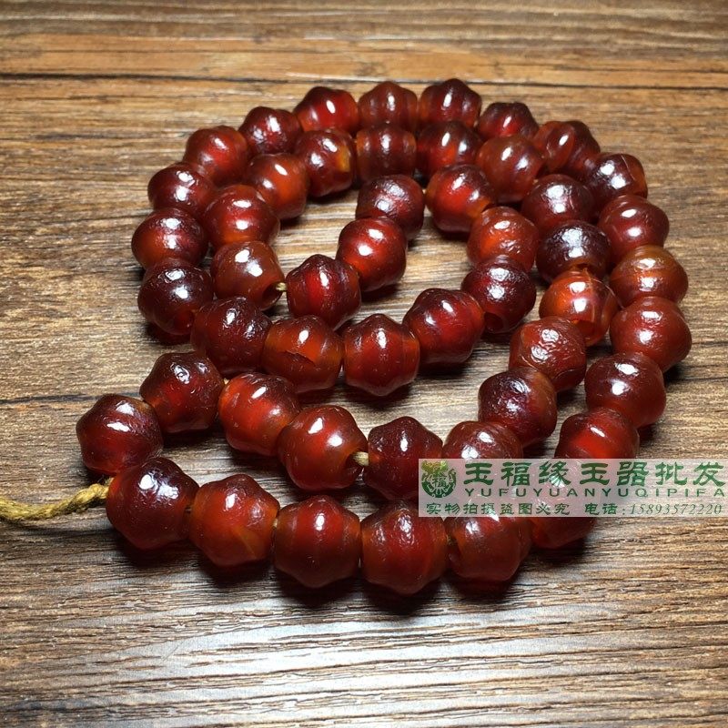 老红玛瑙飞碟陀螺珠老型桶珠单散珠佛天然西周隔珠红色隔片桶散珠