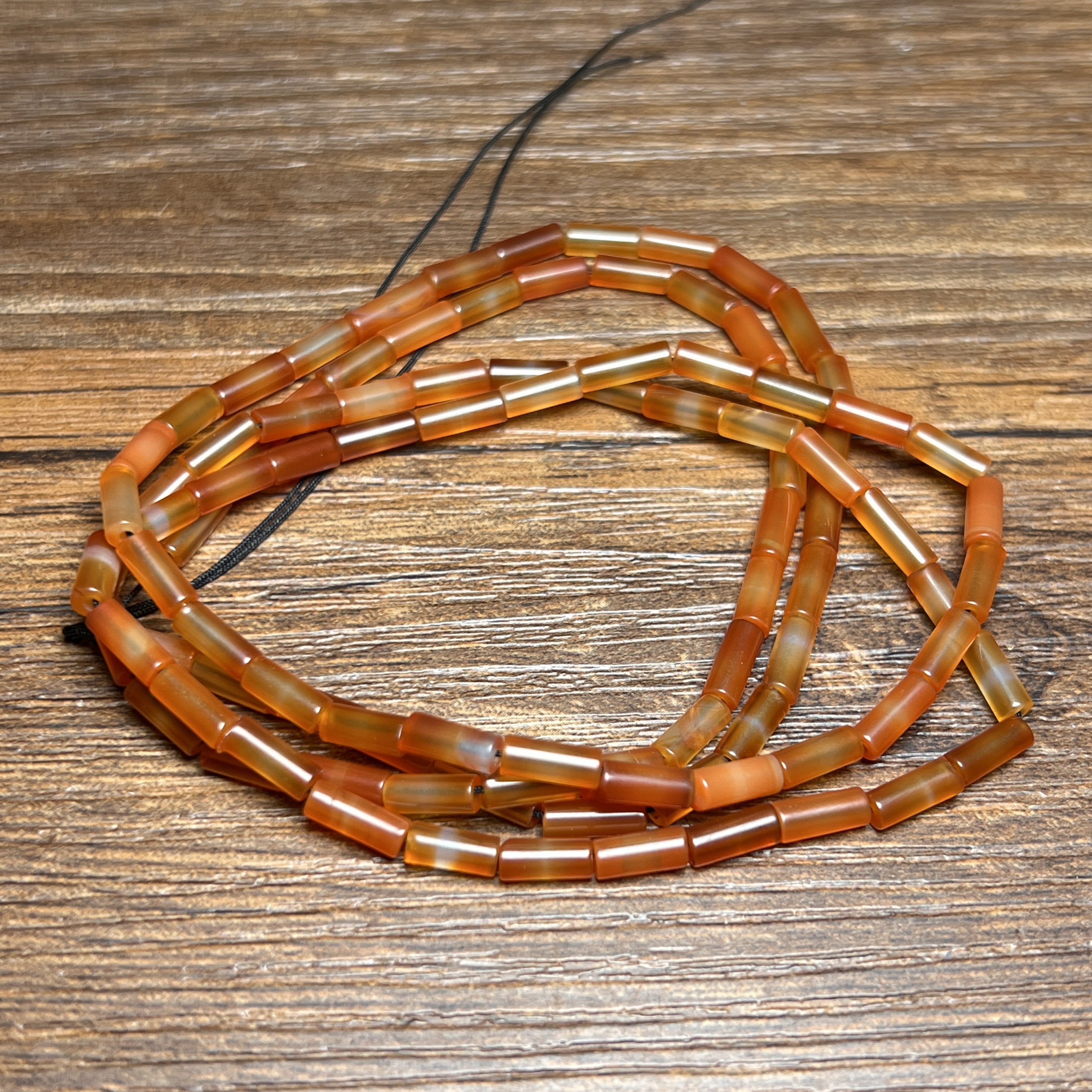 尼泊尔油光老玛瑙长管珠项链老珠细勒子手串配珠散珠手链长串项链