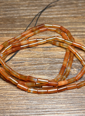 尼泊尔油光老玛瑙长管珠项链老珠细勒子手串配珠散珠手链长串项链