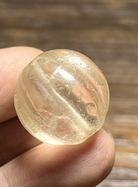 尼泊尔老白水晶八棱南瓜珠真水晶圆珠饱满多宝手串念珠老珠子配饰