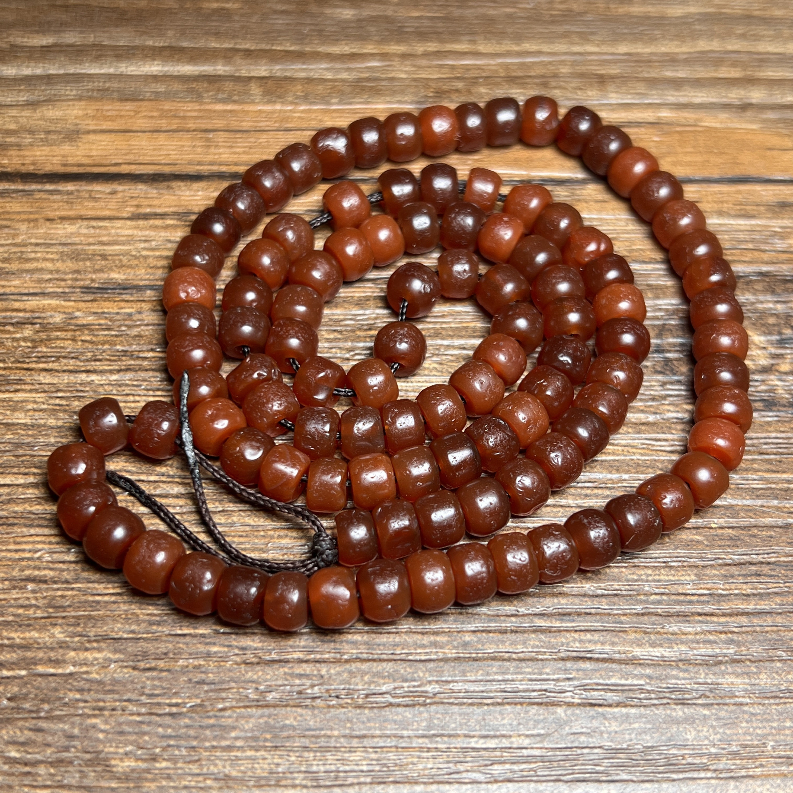 西亚老玛瑙酒红玛瑙车轮珠隔片串108颗念珠6mm配饰算盘珠隔珠手串