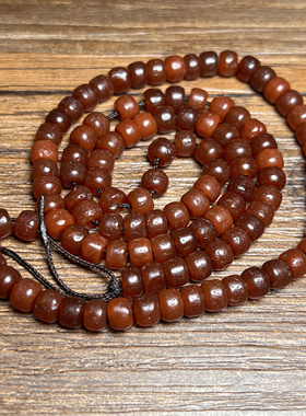 西亚老玛瑙酒红玛瑙车轮珠隔片串108颗念珠6mm配饰算盘珠隔珠手串