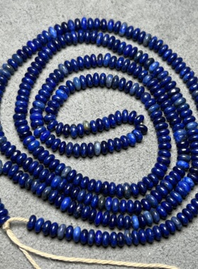 天然阿富汗原矿青金石算盘珠隔片串珠子手链半成品手工饰品配件