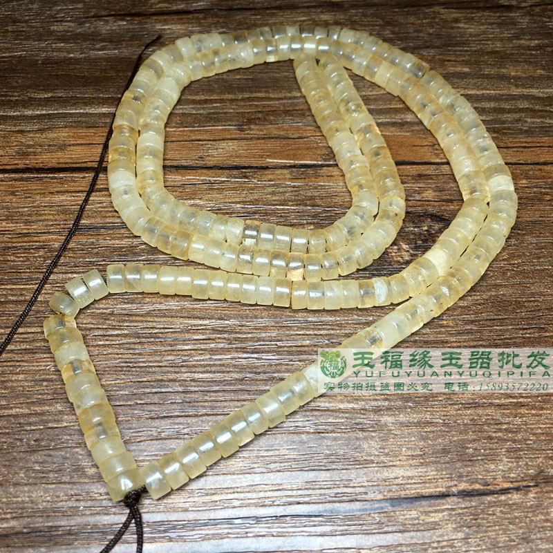 古玩老水晶老形车轮珠天然直切隔片珠半成品散珠材料配饰手链项链