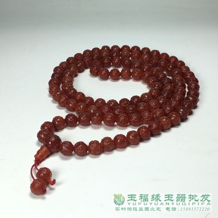 柿子红老玛瑙回纹祥云颗水晶多层