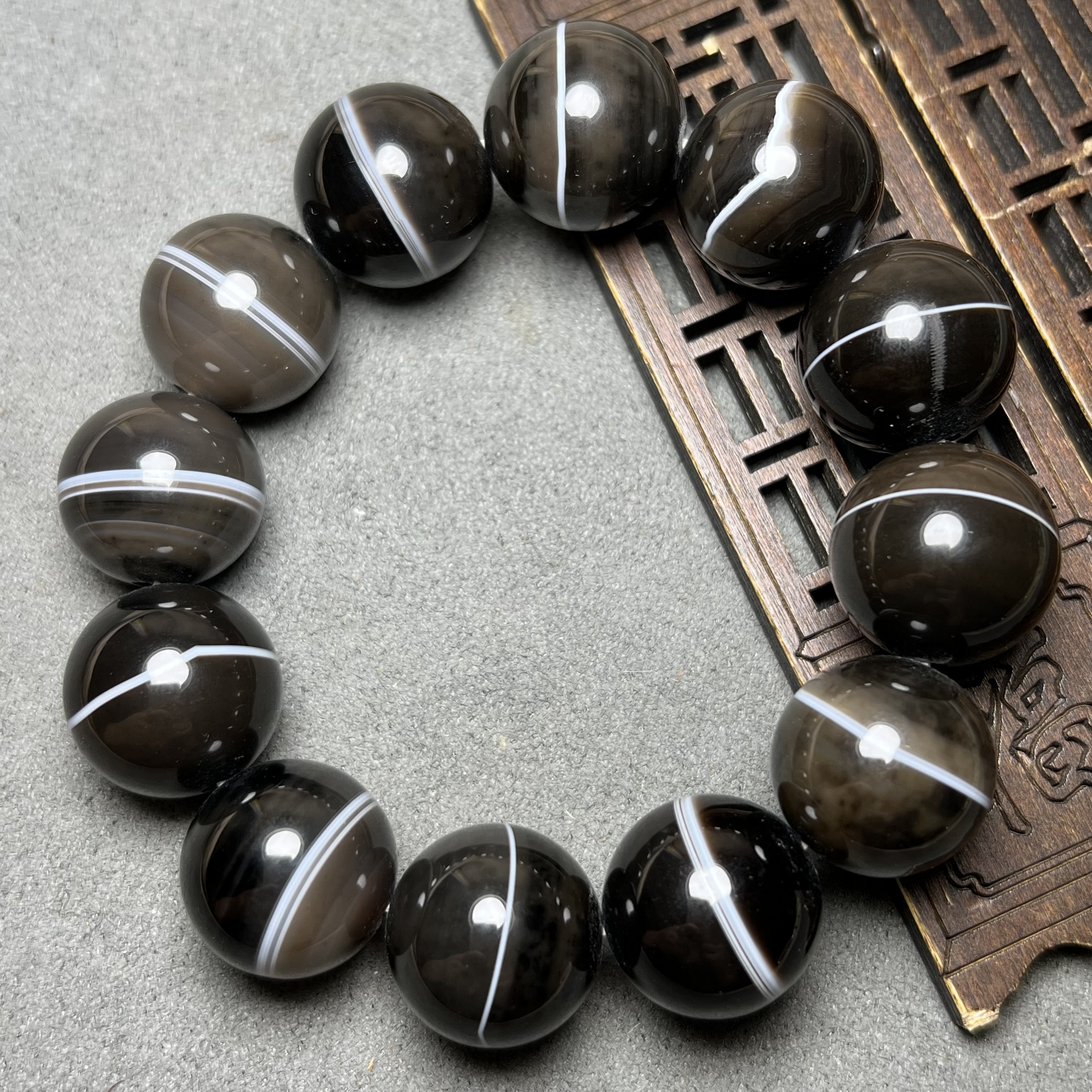 天然玛瑙手串男士手链20一线药师珠缠丝多线药师玛瑙圆珠佛珠手链