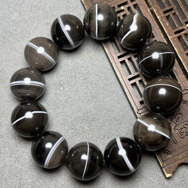 天然玛瑙手串男士手链20一线药师珠缠丝多线药师玛瑙圆珠佛珠手链