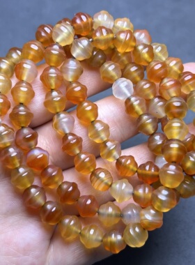 古玩包浆珠子红色老玛瑙天然俏色玛瑙桶珠项链缠丝唐润老玛瑙配珠