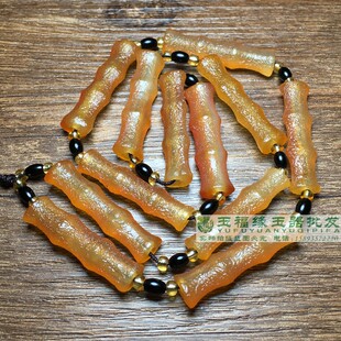 风化包浆辽金老玛瑙红玛瑙管珠手串包浆老气大孔玛瑙珠竹节管长串