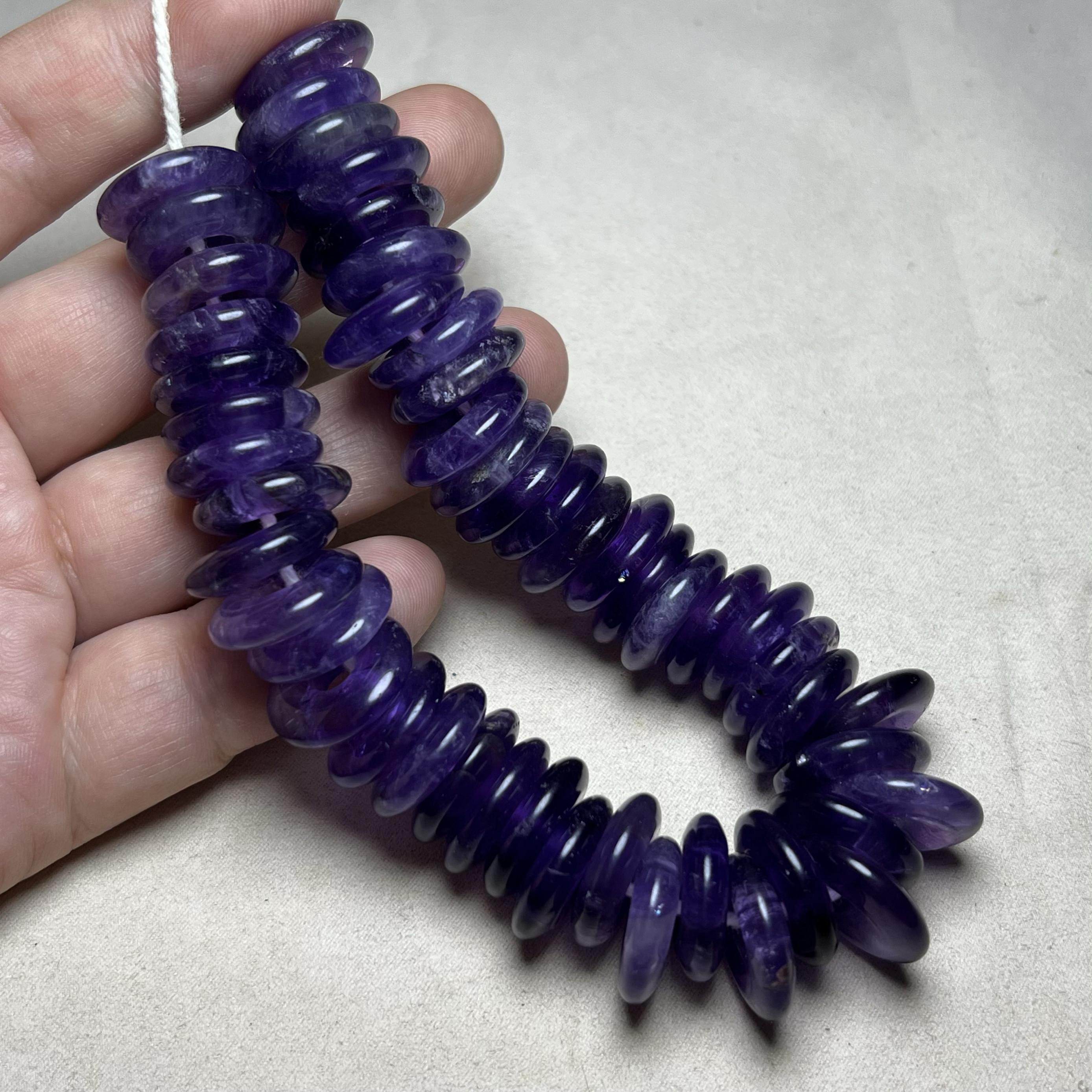 天然乌拉圭紫水晶平安扣配件配饰散珠子 diy手链项链紫水晶扣子