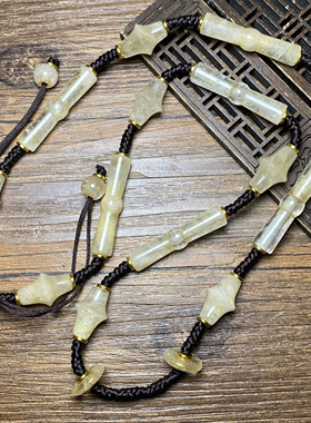 尼泊尔老水晶多棱珠白水晶勒子水晶长管老珠子散珠项链配珠