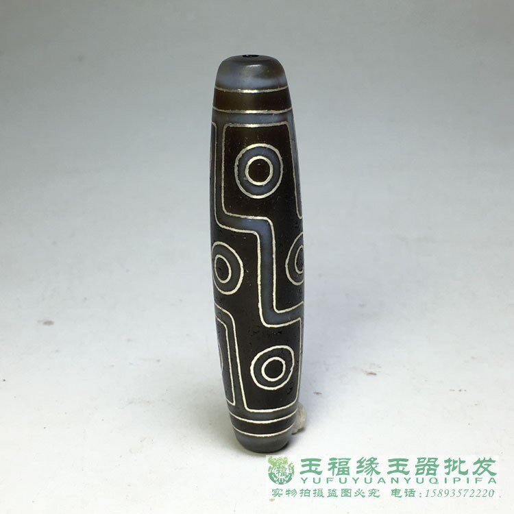 西藏大号古法掐丝配饰九眼天珠