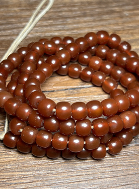 西亚油光酒红老玛瑙108佛珠念珠算盘珠手串古玉器收藏老玛瑙配饰