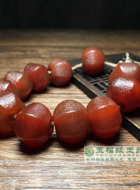天然老玛瑙灯笼珠手链