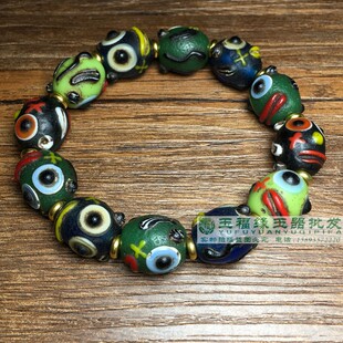 藏式老琉璃小怪兽琉璃材料珠串文玩手串散珠古法老琉璃尼泊尔饰品