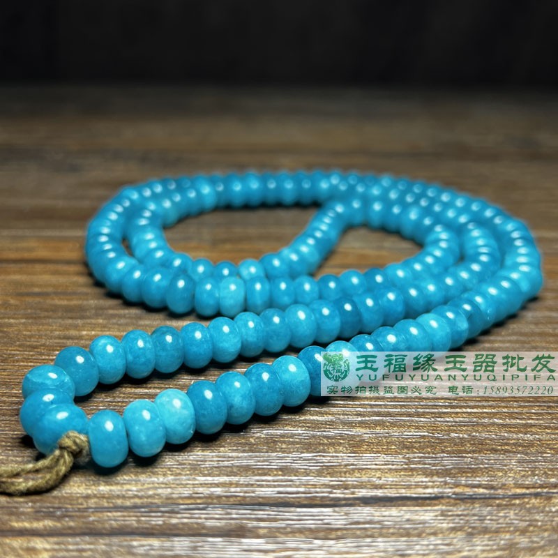 仿古老珠子天河石算盘珠手链配珠佛珠文玩玉石隔片玉石手串散珠
