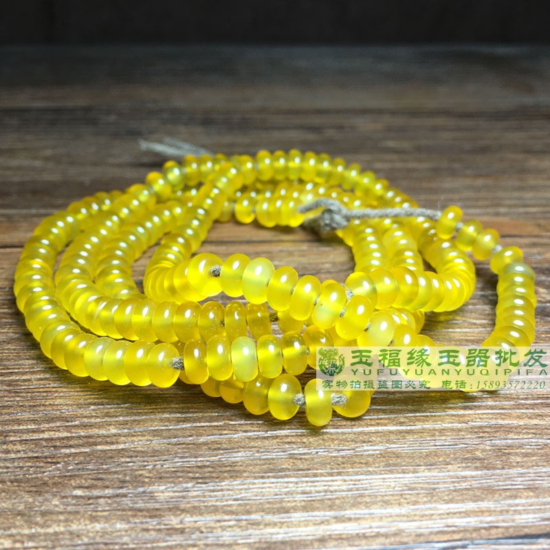 西亚老玛瑙黄玛瑙玉髓算盘珠串玛瑙隔片夹珠6mm配珠配饰垫片手链