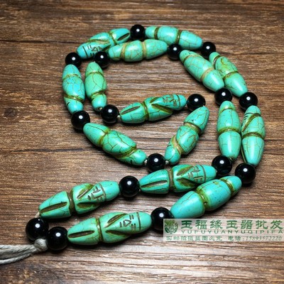 古法民俗老气包浆优化松石翁仲珠子桶珠勒子佛珠配饰配珠文玩配饰