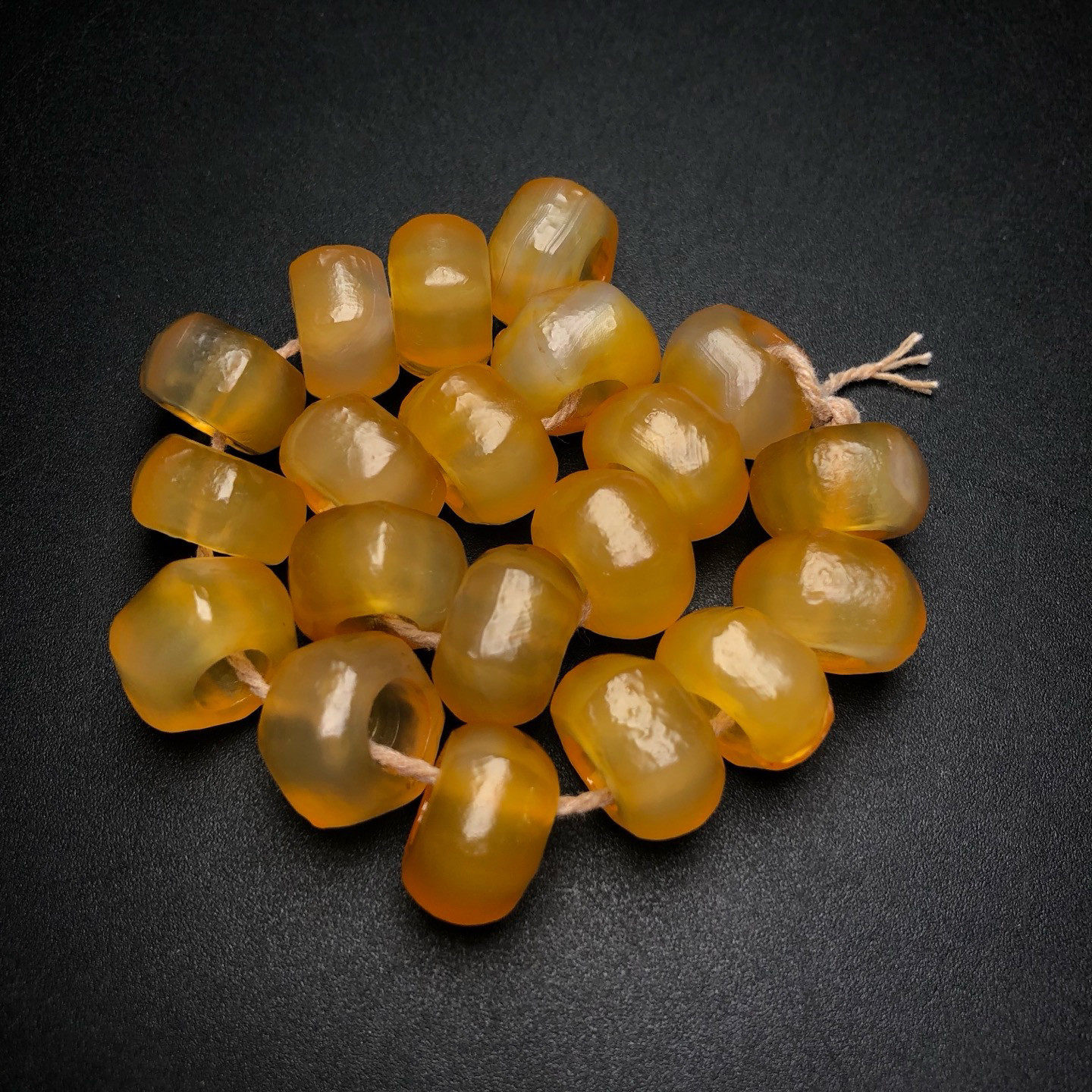 高古老玛瑙手链天然鸡油黄西玛灯笼珠算盘珠项链佛珠玛瑙手串手链