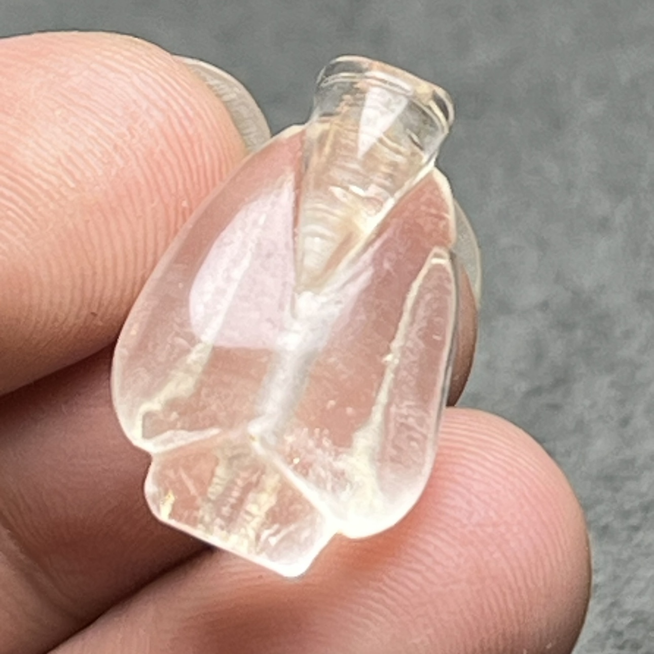 天然老水晶吊坠冈卯大肚子翁仲司南佩手链配珠项链坠挂件古玩收藏