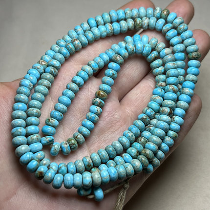 古玩老珠天然原石绿松石算盘珠Diy手工制作手串佛珠耳环项链配饰