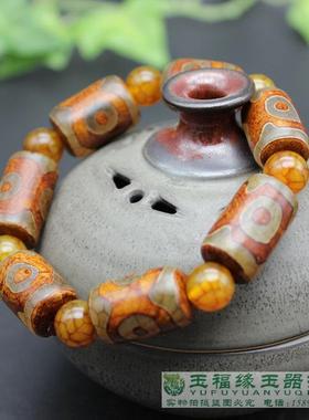 正品天然保真西藏桶珠手串老天珠