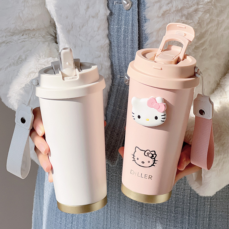 卡通儿童吸管保温杯男女小学生高颜值不锈钢杯子便携密封防漏水杯
