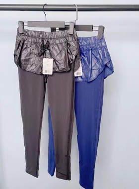 DDD内单 健身裤 女高腰提臀弹力紧身瑜伽假两件长裤 外穿户外跑步