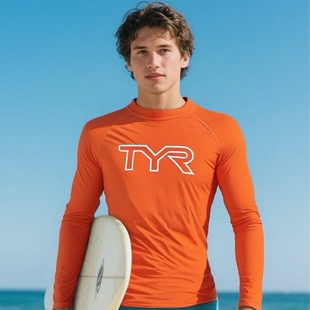 速干时尚 游泳衣男女士UPF50冲浪防晒长袖 潜水服上衣 长袖 豆豆丁TY