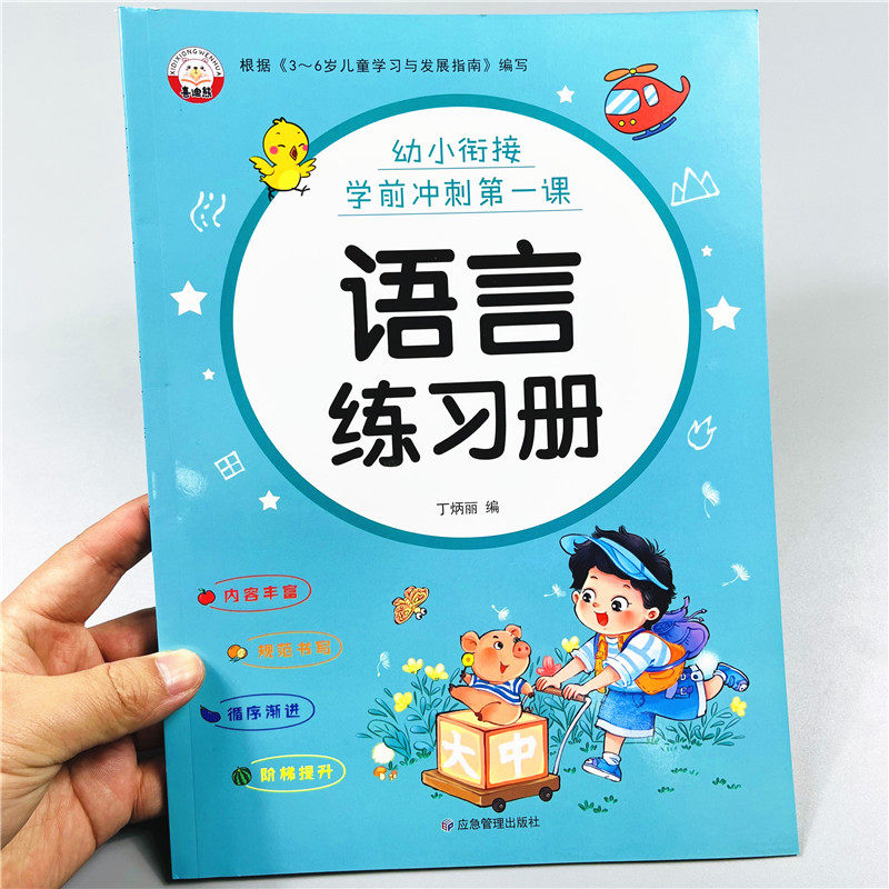 幼儿学前语文教材幼小衔接5-6-7岁幼儿园大班升一年级语文阅读与识字启蒙早教书 幼升小儿童字词句的练习听读理解与语言表达练习册