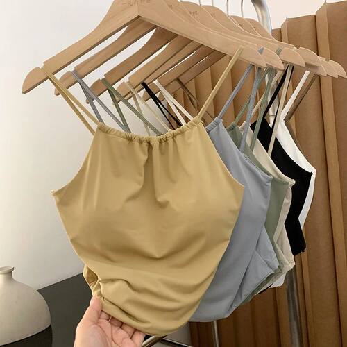 固定杯一体式美背吊带抹胸内衣