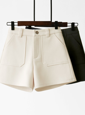 高腰阔腿显廋薄款休闲短裤 High-waisted, wide-leg loose shorts