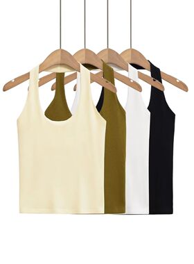 Halter Top Backless Casual Wear挂脖领修身显瘦露背无袖上衣女