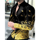 printed 金色花纹印花衬衫 gold long shirt pattern sleeve 男