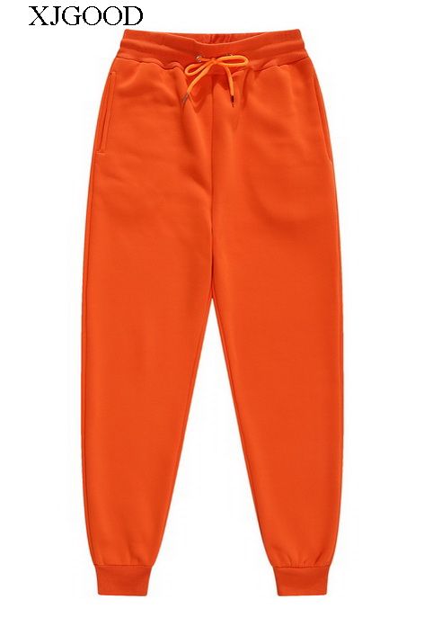 纯色情侣款松紧腰束脚卫裤