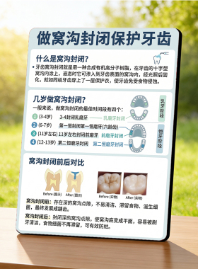 窝沟封闭保护牙齿 口腔门店展示 桌面摆件宣传