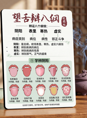 望舌辨八纲中医养生馆美容院桌面摆件店内宣传
