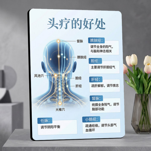 头疗好处桌面摆台美容院项目宣传水晶桌面摆件