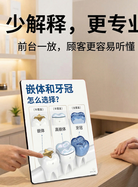 嵌体和牙冠怎么选择口腔门诊店内宣传桌面摆件方便顾客看懂