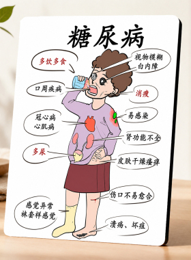 糖尿病常见症状科普宣传摆台诊所卫生室家用装饰摆件