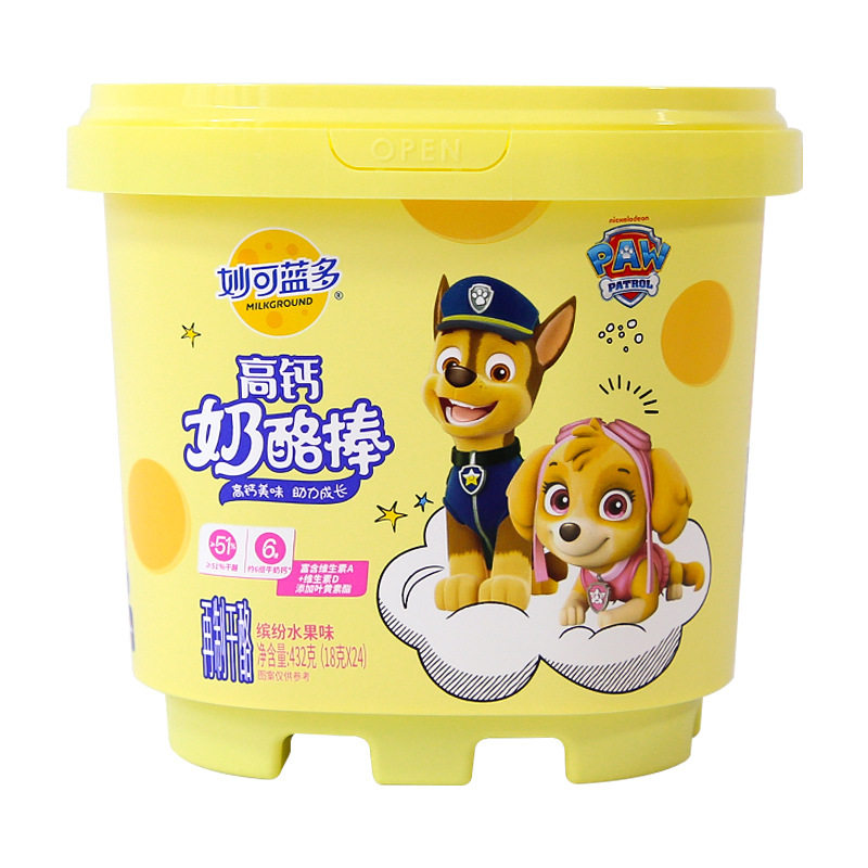 妙可蓝多钙多多奶酪棒桶装432g干酪汪汪队儿童零食钙芝士酪奶制品