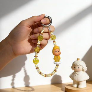 泡泡玛特点亮夜空系列正版萌粒DIY原创手机链可爱公仔小众挂绳