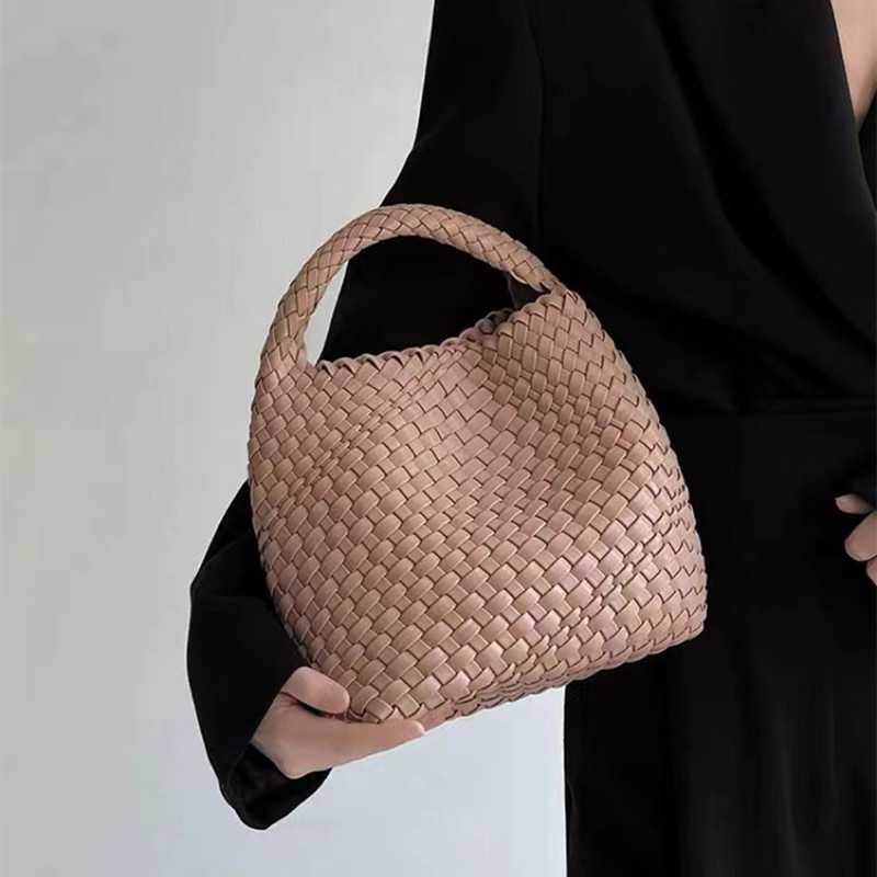 纯手工真皮编织托特包