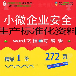 小微企业安全生产标准化资料 方案安全资料安全生产标准化标准企