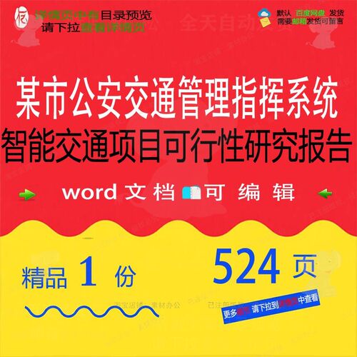 某市公安交通管理指挥系统智能交通项目可行报告研究相关方案性