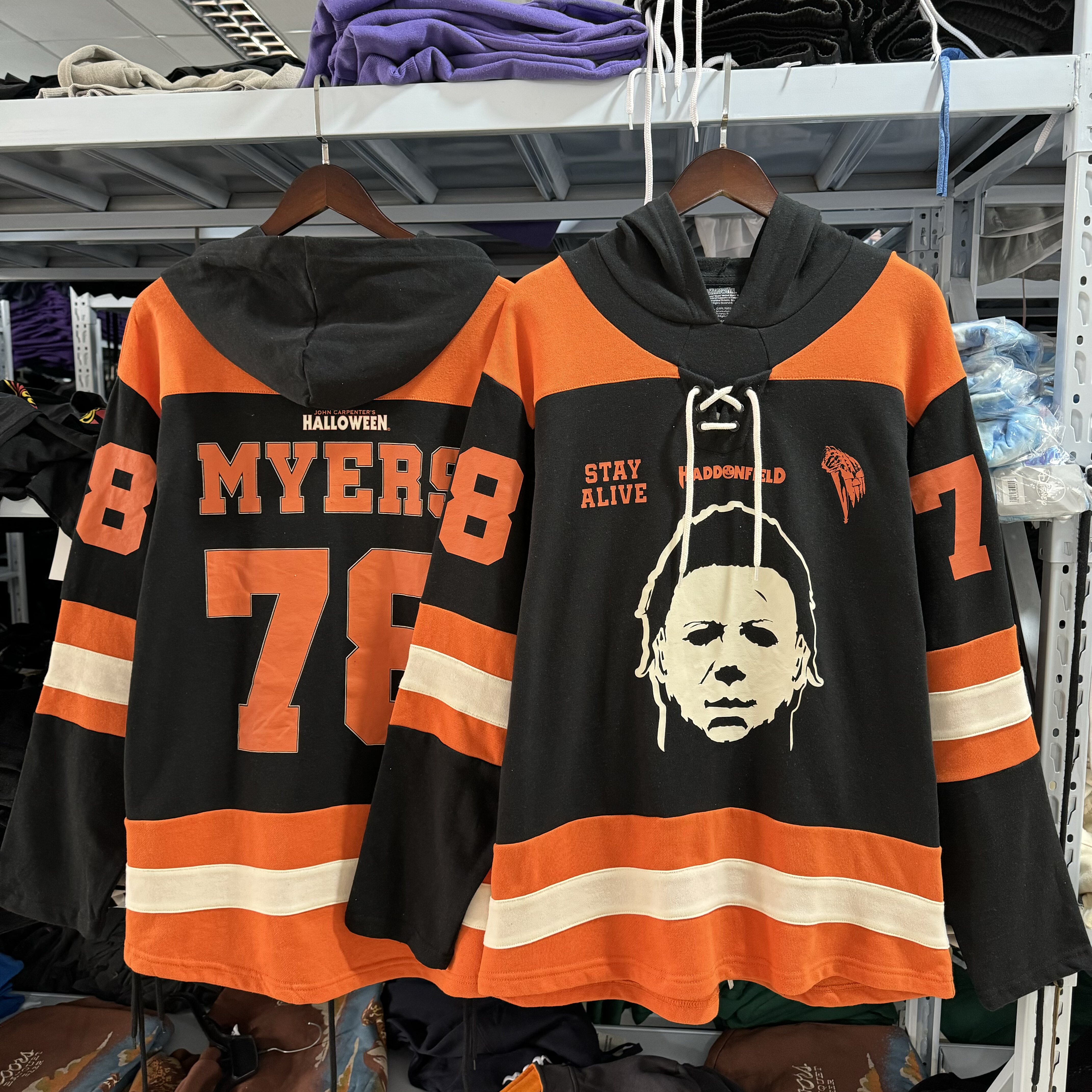 外贸 Michael Myers 曲棍求风复古连帽卫衣西海岸秋冬薄绒男女647